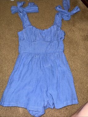 Trixxi Light Periwinkle Lace-Trim Dress